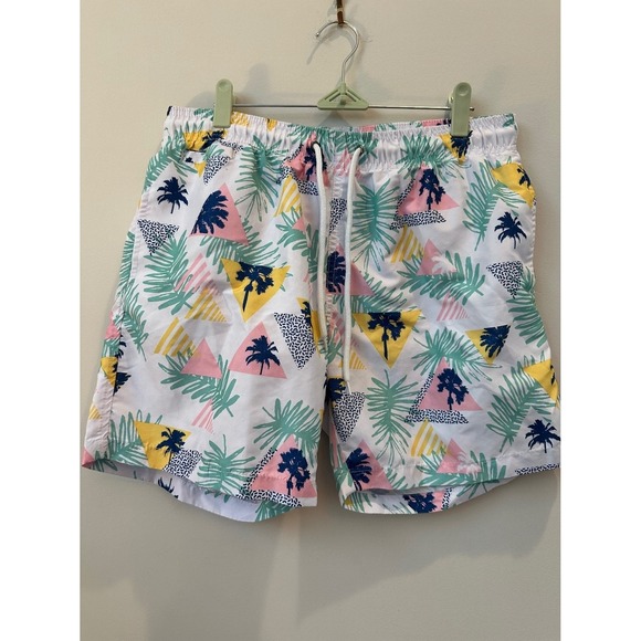 Free Planet Other - Free Planet Men's Tropical Swim Trunks Medium Palm Print Board Shorts